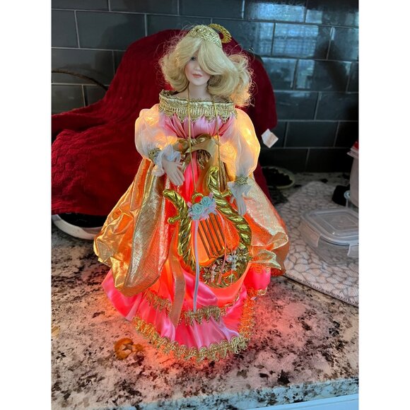 Paradise Galleries  Porcelain Angel Christmas Tree Topper Patricia Rose 13" - Picture 4 of 8